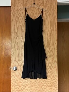 Forever 21 Black Midi Dress with Ruffle Hem